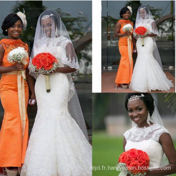 Robe de mariée en dentelle de luxe en dentelle 2017 pour les Africains